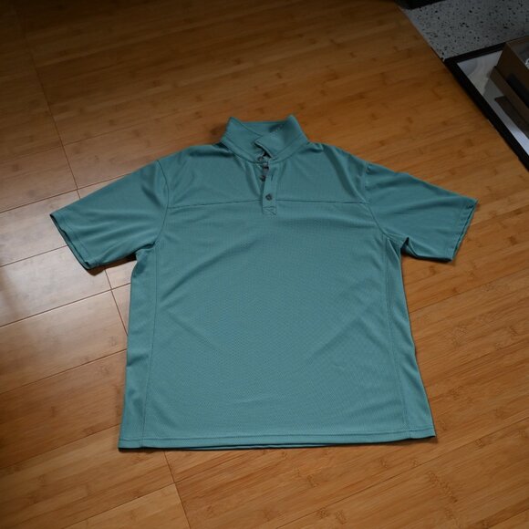 Pair of Men's World Wide Sportsmen Polo Shirts Size Large Sea Green and Grey - Picture 8 of 14